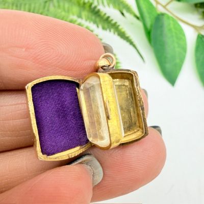 Кулон локет 2 см серебро золочение