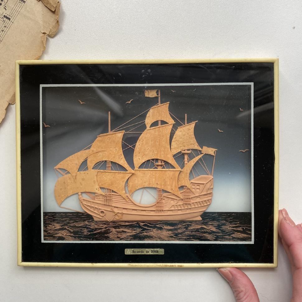 Картина пробка Парусник 23 х 19 см Recuerdo de Denia