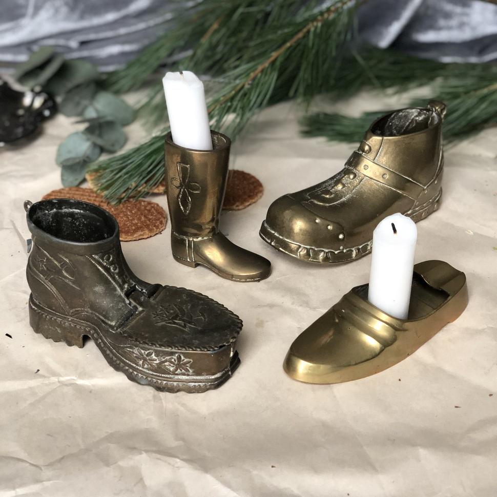 Латунная галоша ботинок пепельница