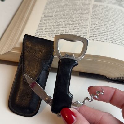 Нож штопор открывалка INTERVER в чехле 9 см сталь 