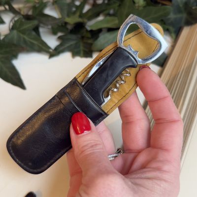 Нож штопор открывалка INTERVER в чехле 9 см сталь 