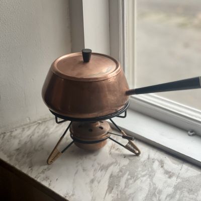 Ковш 1,8 л с горелкой на подставке медь сталь