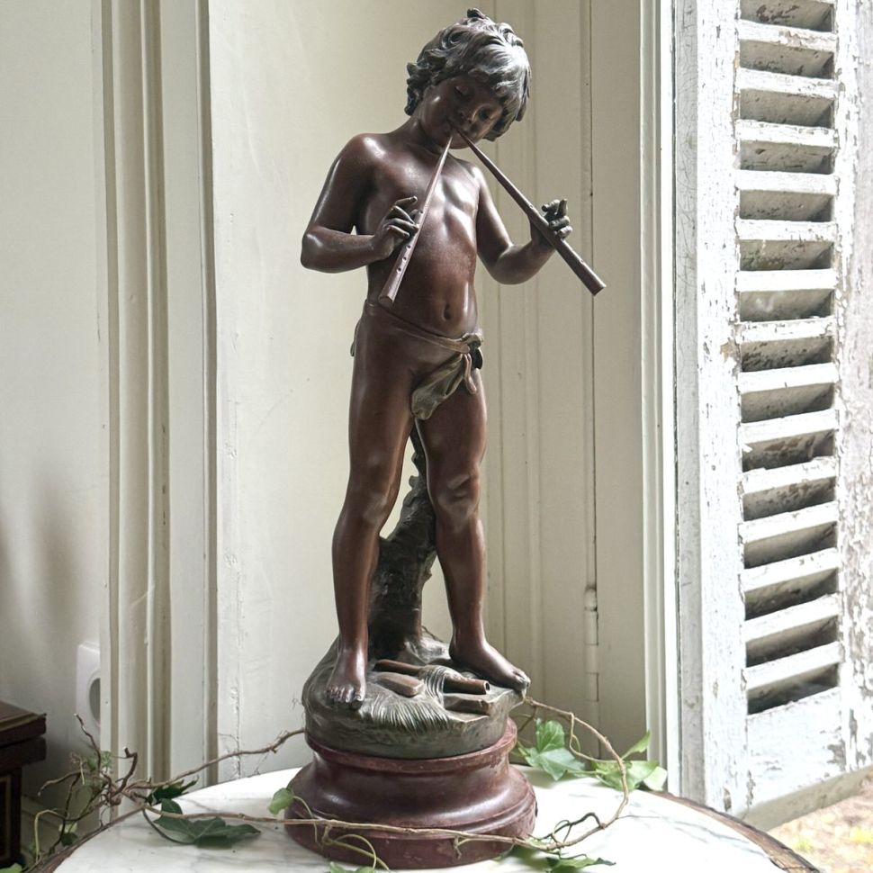 Скульптура Чародей 53 см Огюст Моро Франция бронза дерево