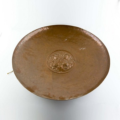 Блюдо медное огромное подвесное или настольное Рыбы