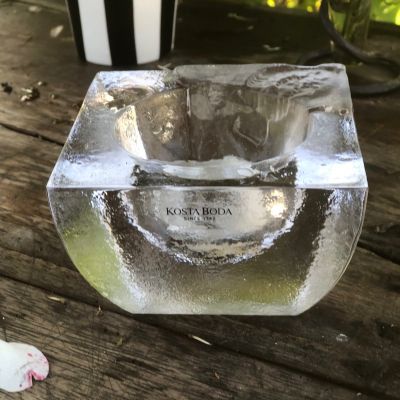 Подсвечник 5,5 см Квадрат Kosta Boda хрусталь Швеция