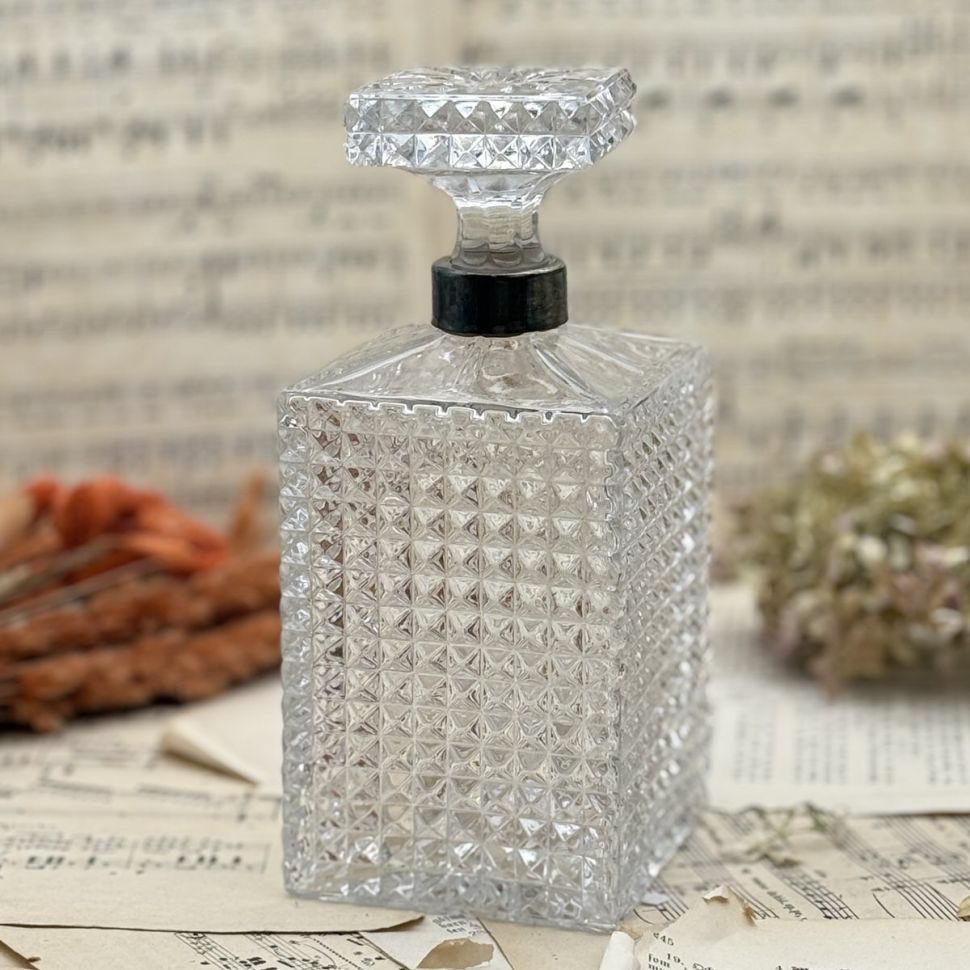 Графин 1 л Квадрат хрусталь серебро Франция 