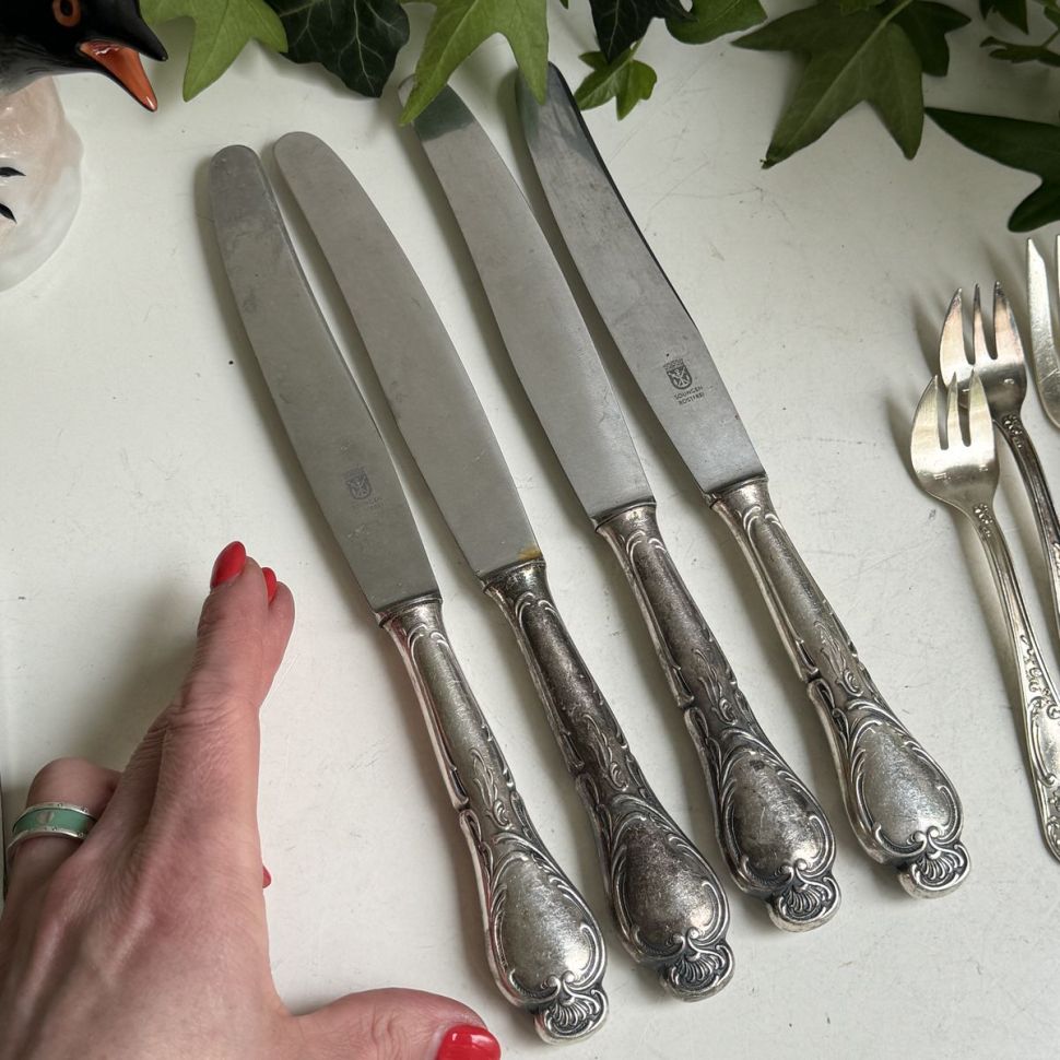 Нож столовый Rostfrei Solingen 24 см серебрение Германия