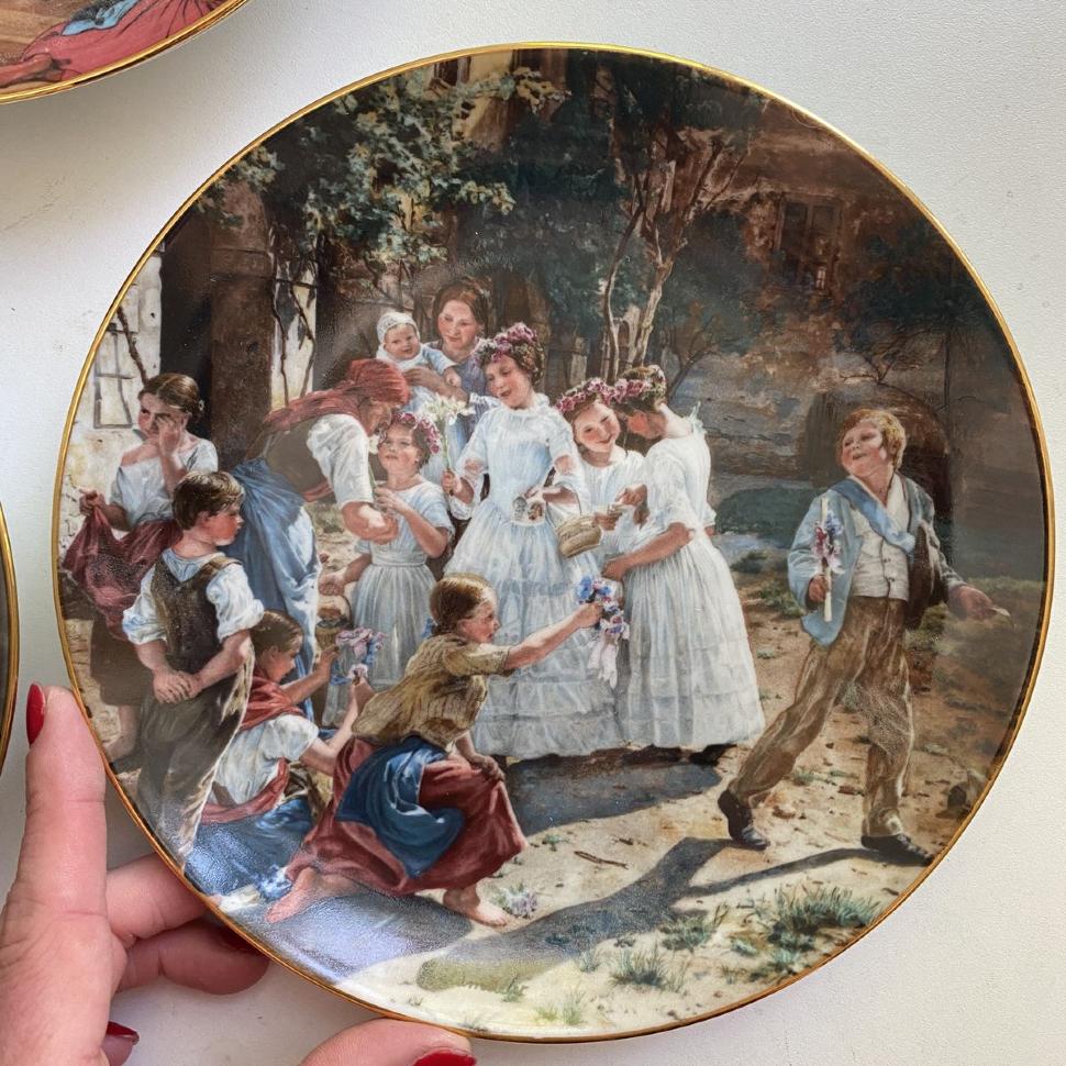 Тарелка номерная 19,5 см Австрия Lilien Porzellan 1989 Am Fronleichnamsmorgen