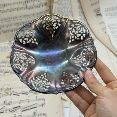 Конфетница 15 см латунь серебрение