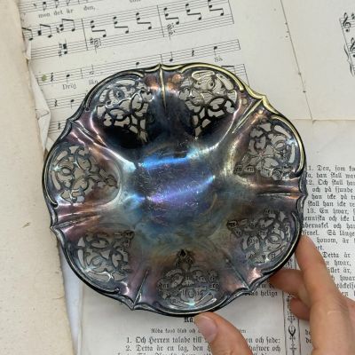 Конфетница 15 см латунь серебрение