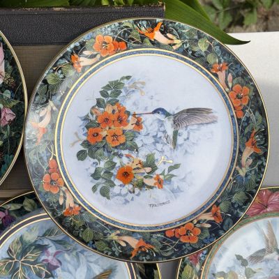 Тарелка Franklin Mint Royal Doulton Фиолетовокоронный колибри 21 см фарфор Англия
