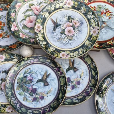 Тарелка Franklin Mint Royal Doulton Фиолетовокоронный колибри 21 см фарфор Англия