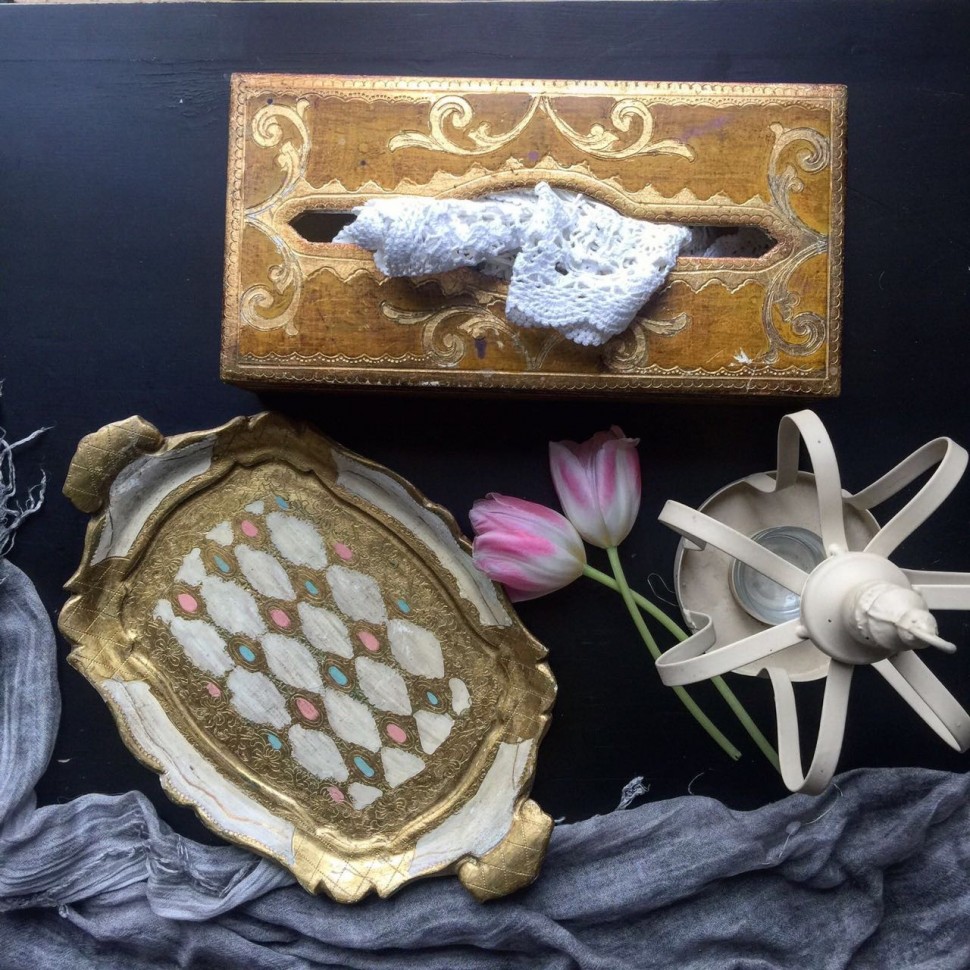 Салфетница, короб для платочков флорентийский 