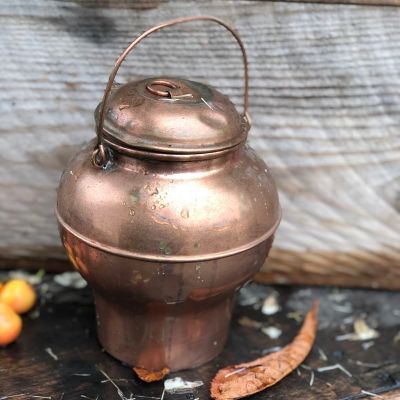 Бидон банка с крышкой 15 см медь