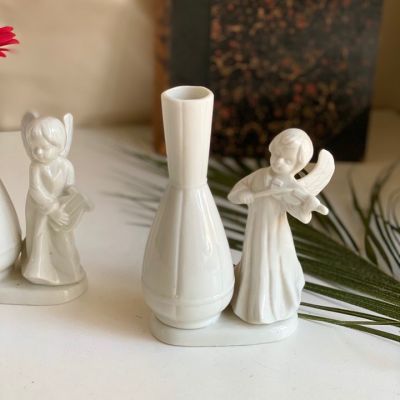 Ваза дизайнерская 13 см Ангел со скрипкой керамика