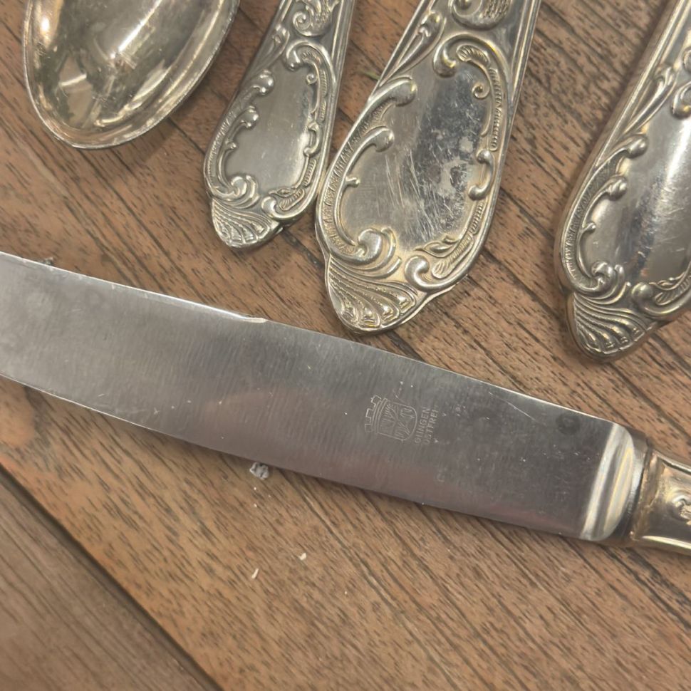 Нож столовый 21 см серебрение Арнуво Франция