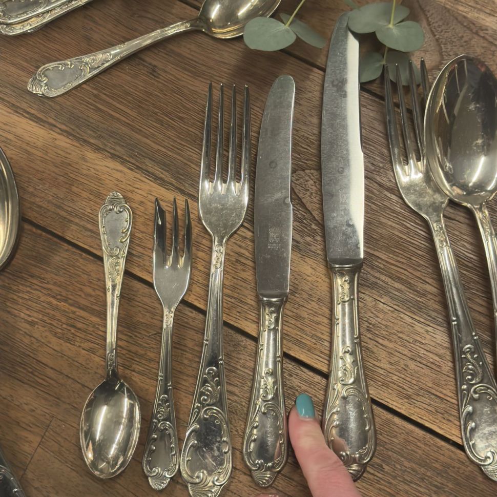 Нож столовый 21 см серебрение Арнуво Франция