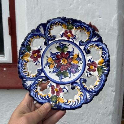Тарелка с подвесом 21 см керамика ручная роспись Португалия