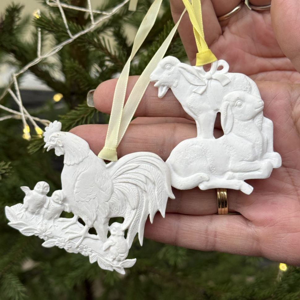 Подвес Hutschenreuther Курица 8 см бисквитный фарфор Германия 