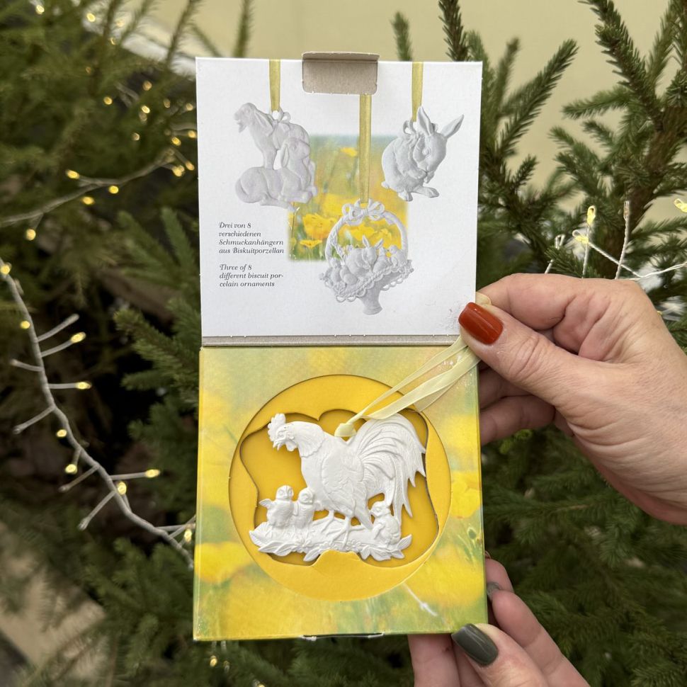 Подвес Hutschenreuther Курица 8 см бисквитный фарфор Германия 