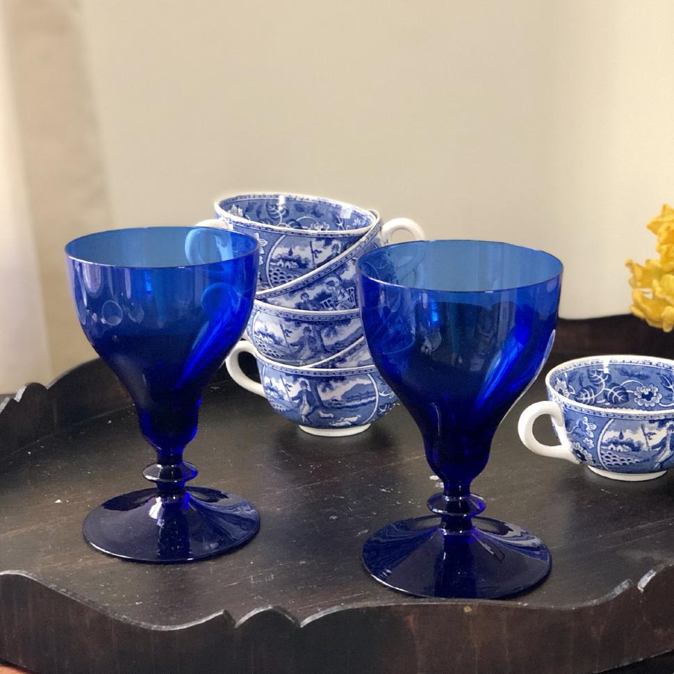 Бокал 250мл синий хрусталь