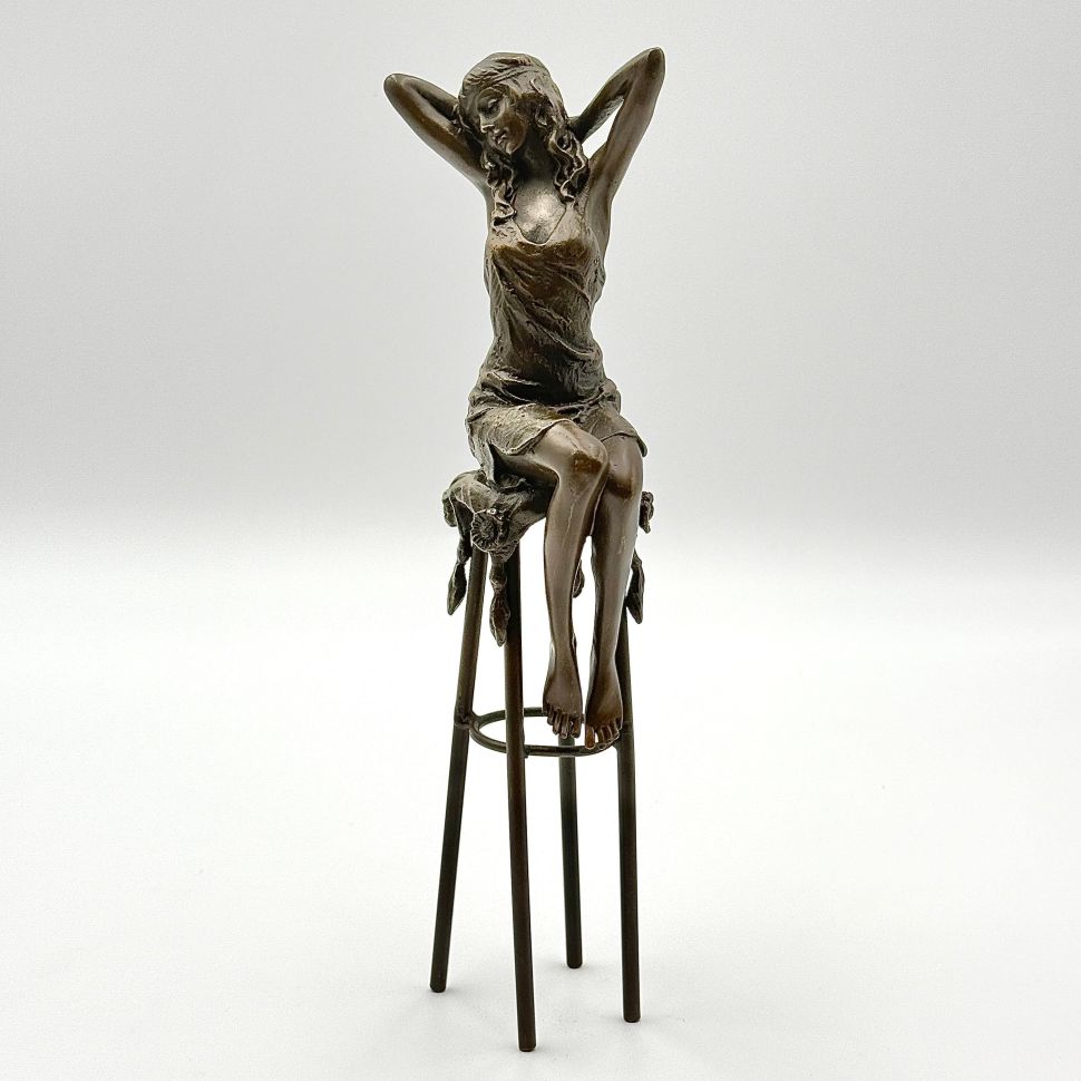 Статуэтка Девушка Утро Pierre Collinet 27 см Франция бронза 50-е гг