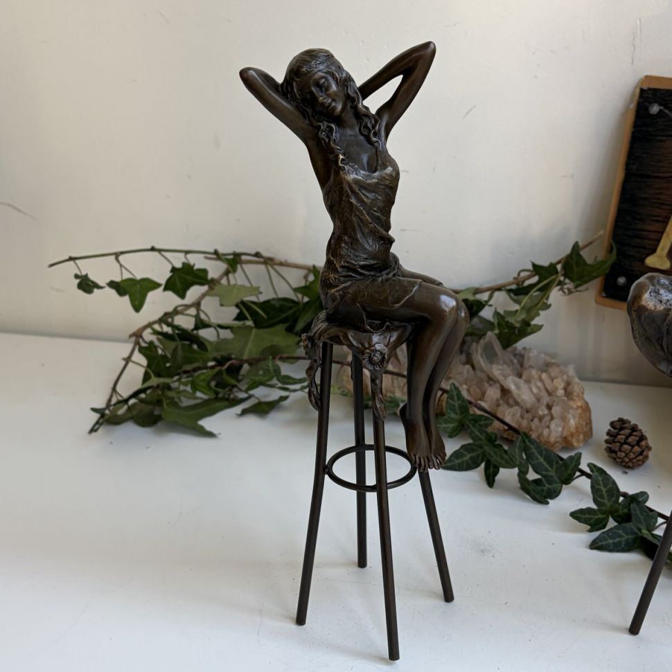 Статуэтка Девушка Утро Pierre Collinet 27 см Франция бронза 50-е гг