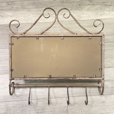 Полка вешалка настенная с зеркалом 52 см