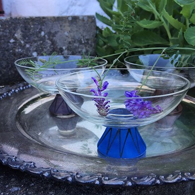 Креманка хрустальная на росписной ножке