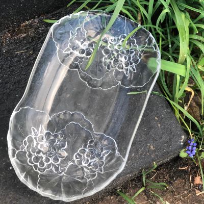 Блюдо хрустальное 30 см Маргаритки Kosta Boda Швеция 