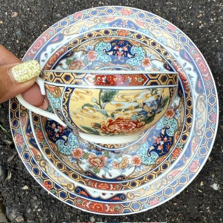 Чайное трио Лотос 150 мл фарфор Япония   