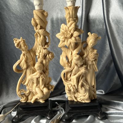 Лампа настольная со скульптурой A.Santitni 36 см Италия 