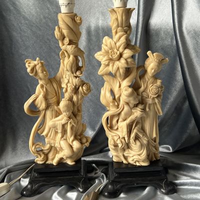 Лампа настольная со скульптурой A.Santitni 36 см Италия 