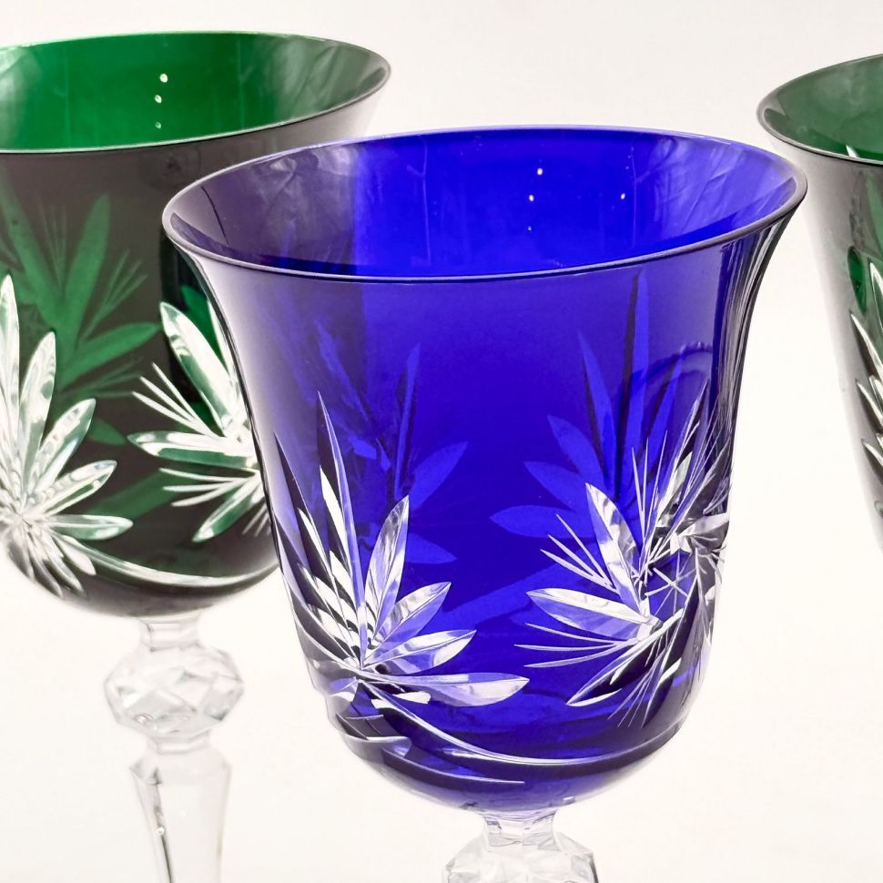 Бокал тюльпан набор 3 шт. 280 мл цветной хрусталь Чехия