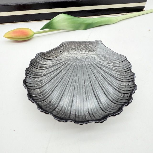 Блюдо икорница Ракушка 14 см стекло