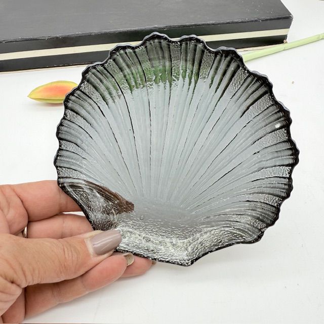 Блюдо икорница Ракушка 14 см стекло