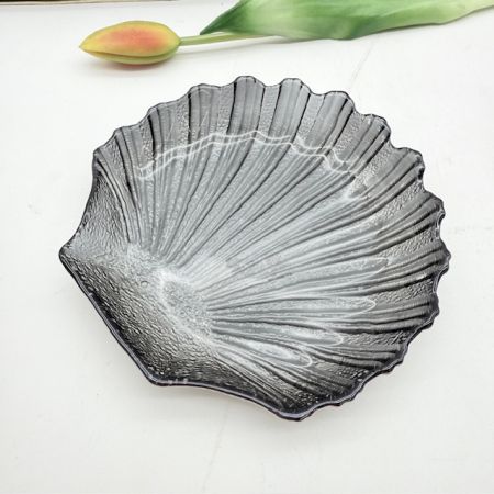 Блюдо икорница Ракушка 14 см стекло
