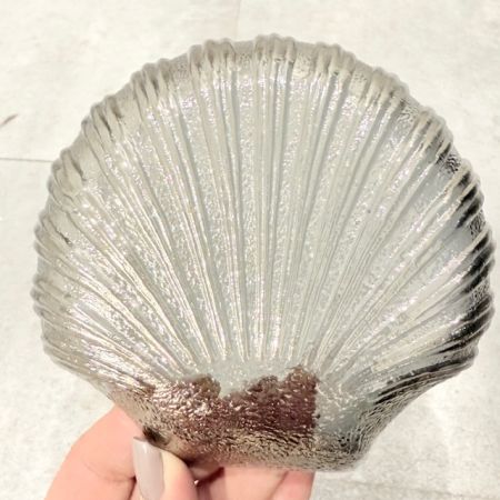 Блюдо икорница Ракушка 14 см стекло