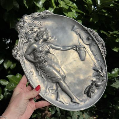 Блюдо подвес Арнуво 35 см олово Франция