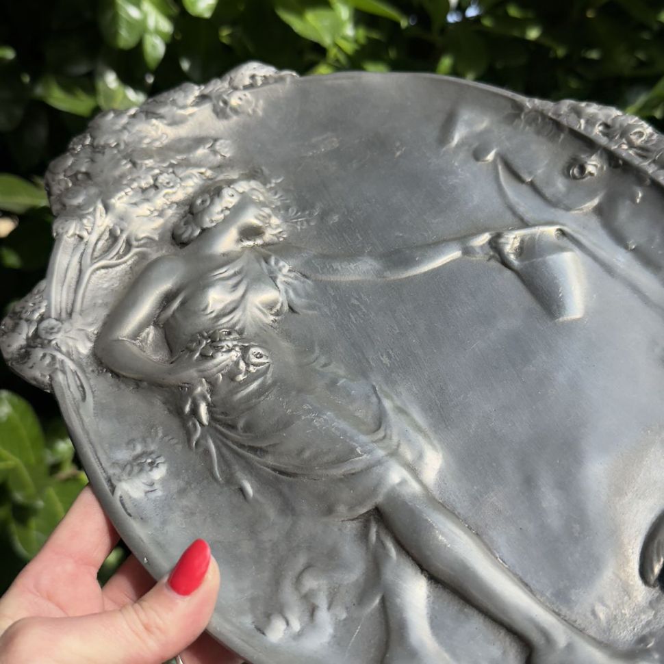 Блюдо подвес Арнуво 35 см олово Франция