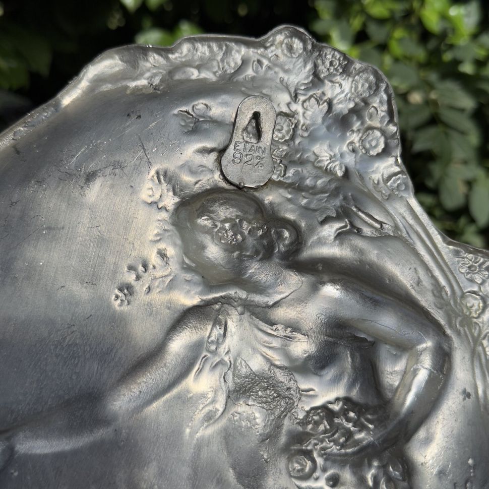 Блюдо подвес Арнуво 35 см олово Франция