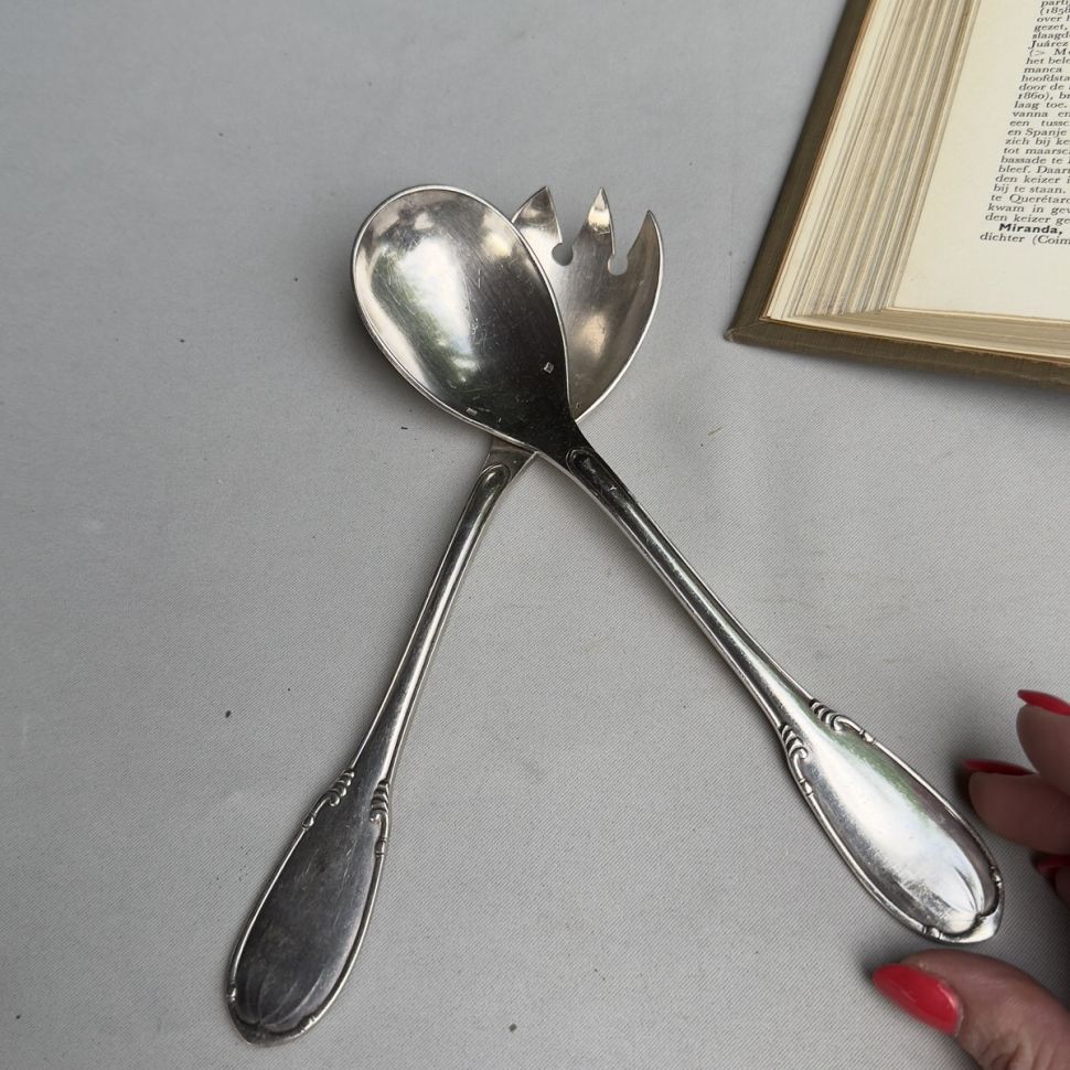 Ложка для салата 21 см набор 2 шт. серебрение Франция