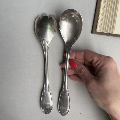 Ложка для салата 21 см набор 2 шт. серебрение Франция