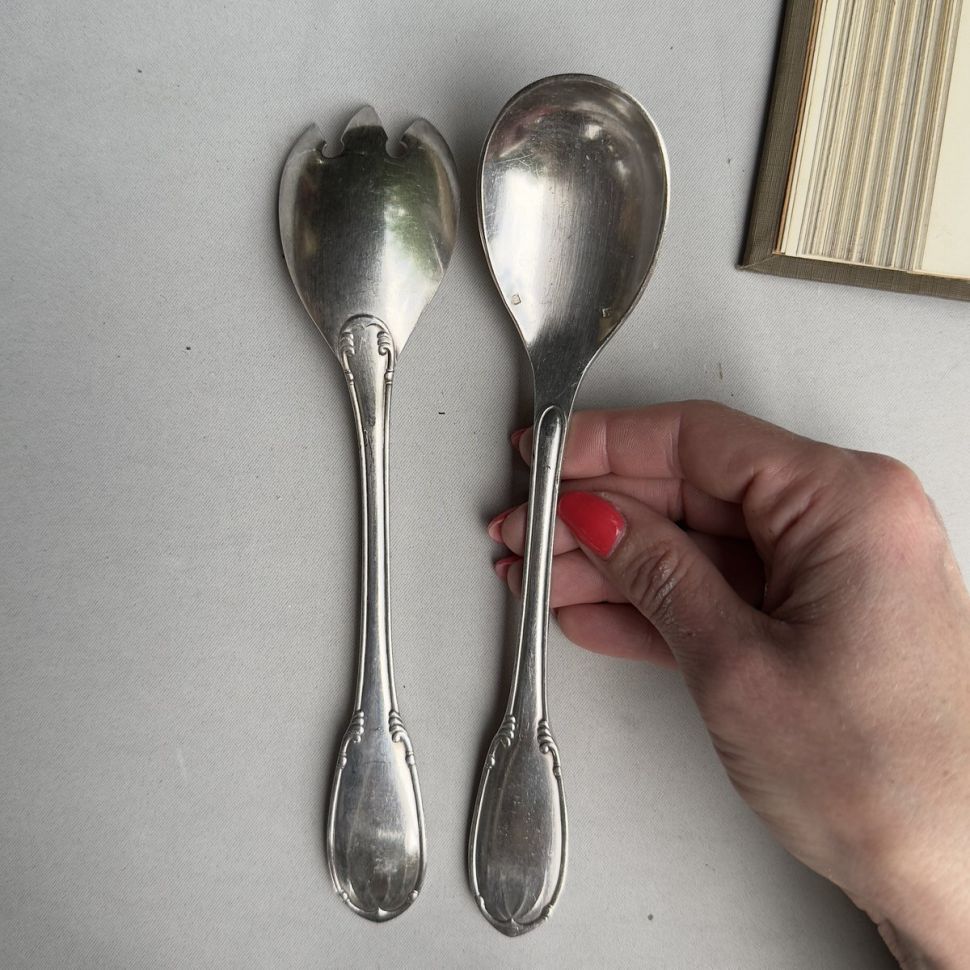 Ложка для салата 21 см набор 2 шт. серебрение Франция