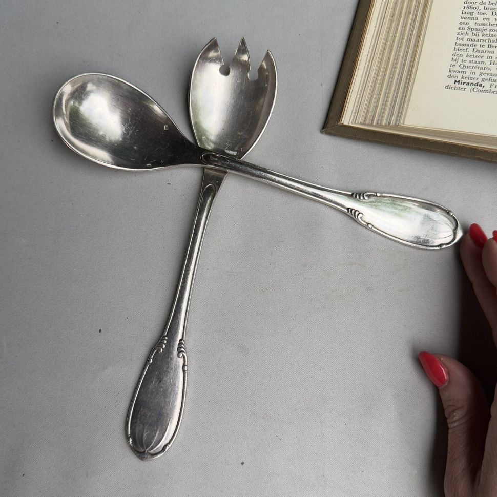 Ложка для салата 21 см набор 2 шт. серебрение Франция