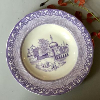 Тарелка глубокая номерная лиловый Gustafsberg STAMBUL 150 лет 23 см