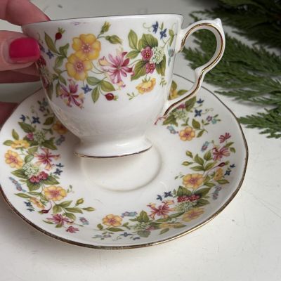 Чайная пара Colclough Hedgerow 200 мл Англия 