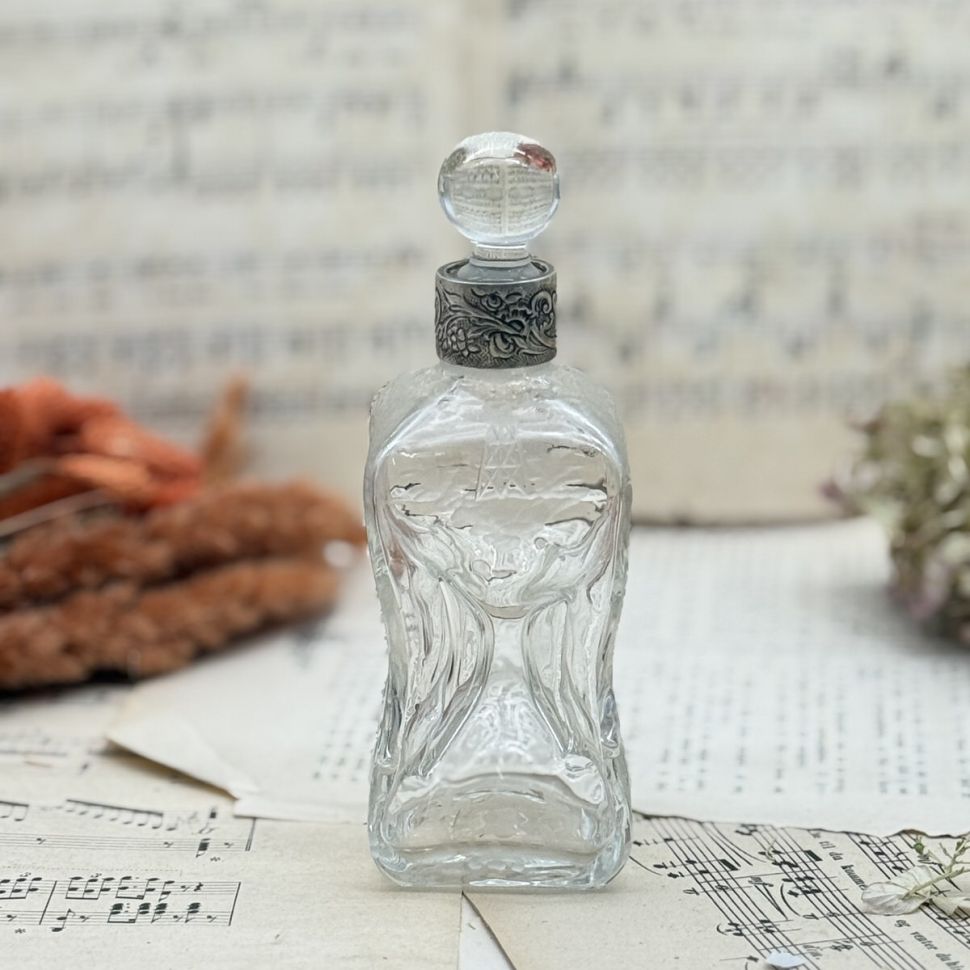 Флакон для одеколона 0,1 л хрусталь  серебро Франция 