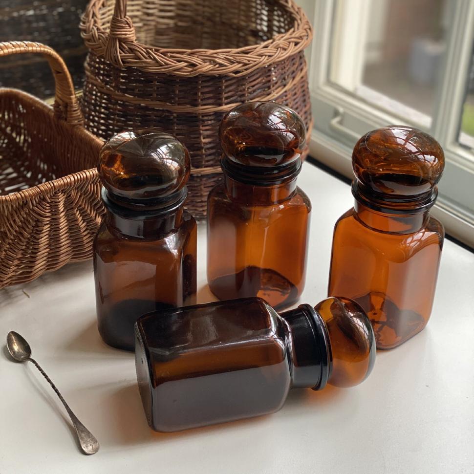 Банка аптекарская большая коричневая 900 мл стекло