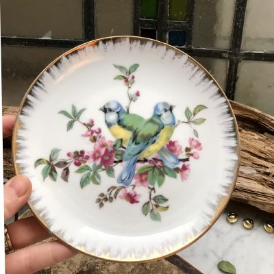 Тарелка 16 см Синички птицы без клейма